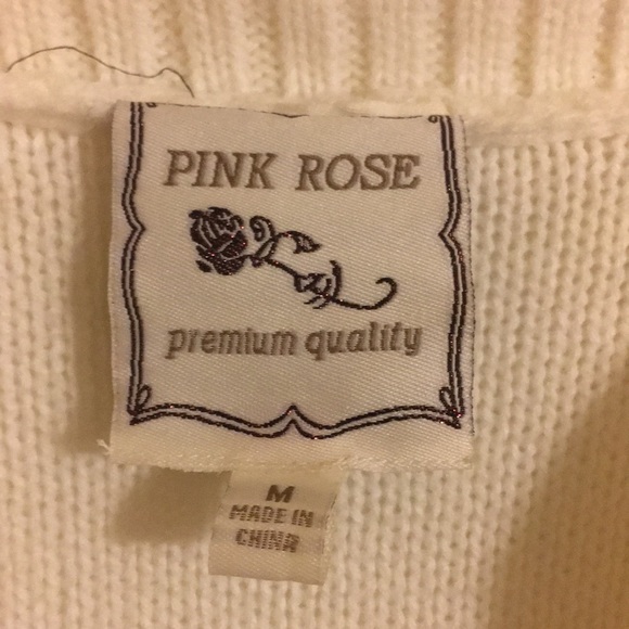 White Pink Rose sweater dress - Picture 4 of 5